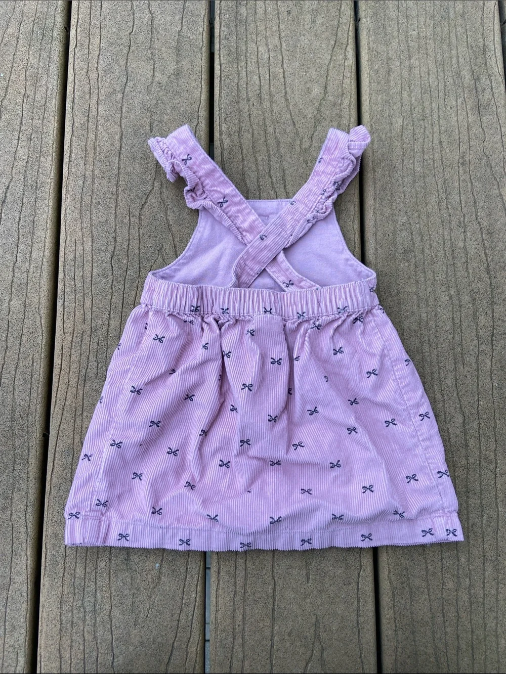 Carter’s Girls' Pink Corduroy Bow Print Jumper / Dress Size 12 months